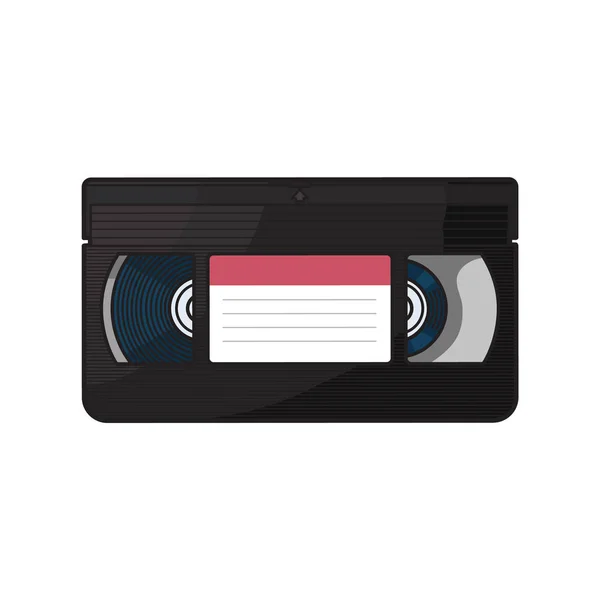 Cassette vidéo, cassette vidéo VHS des années 90, illustration vectorielle isolée — Image vectorielle