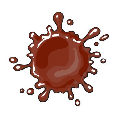 Splash of chocolate, realistic hand drawn, top view vector illustration clipart