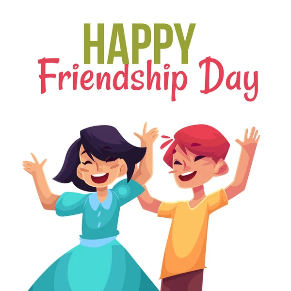 Ευτυχισμένη μέρα φιλίας ευχετήρια κάρτα — Διανυσματικό Αρχείο