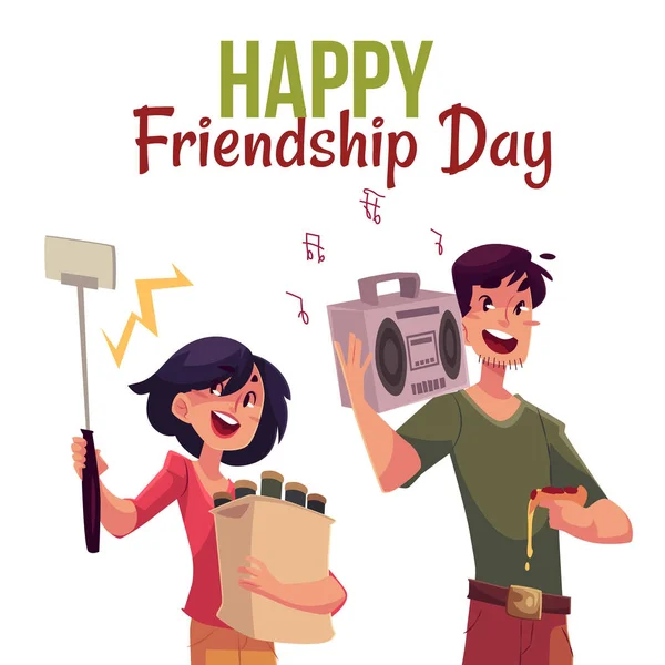 Щасливий день дружби вітальна листівка — стоковий вектор