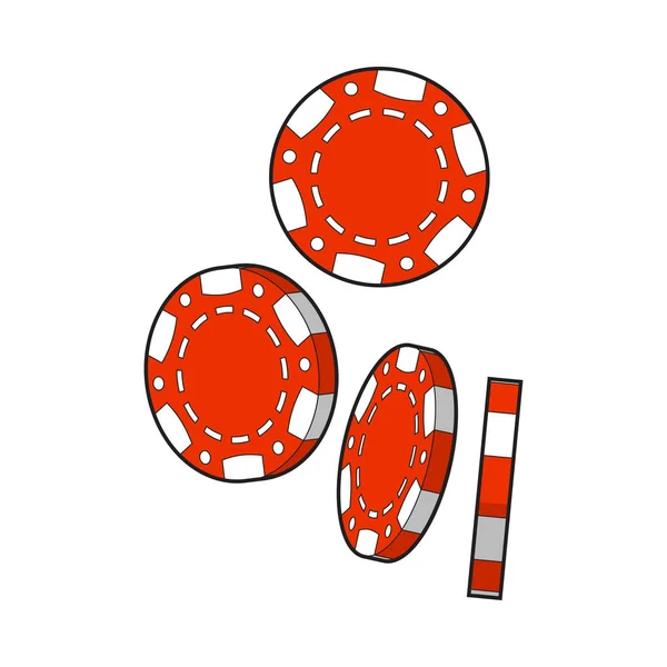 Conjunto de caída de apuestas rojas, casino, fichas de póquer — Vector de stock