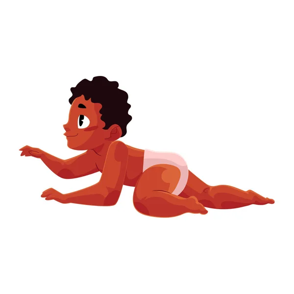 Tarama siyah, Afrikalı-Amerikalı bebek çocuk, Bebek, çocuk bezi — Stok Vektör