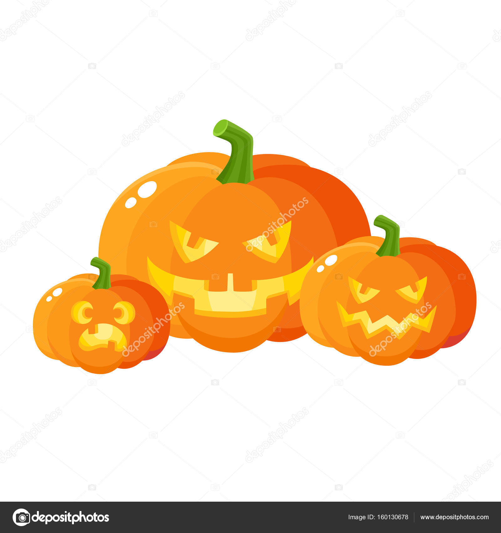 Cara assustadora de elementos de halloween. ilustração vetorial
