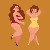 Kövér, kanyargós, nők, lányok, plusz méretű modellek, fürdőruha