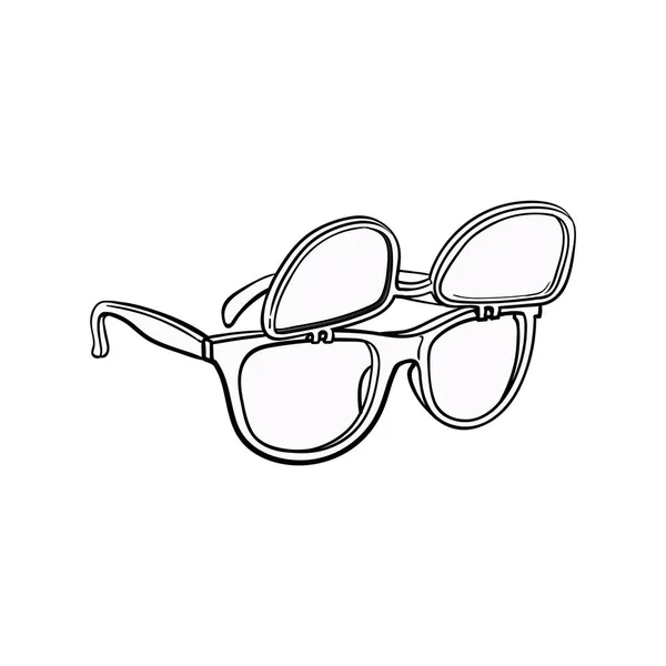 Óculos de sol retro wayfarer com lentes removíveis, acessório de moda dos anos 90 —  Vetores de Stock