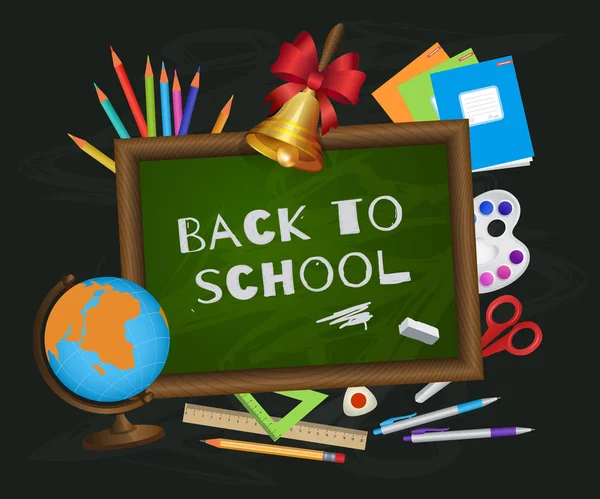 Back to school banner poster greeting card design — Stock Vector