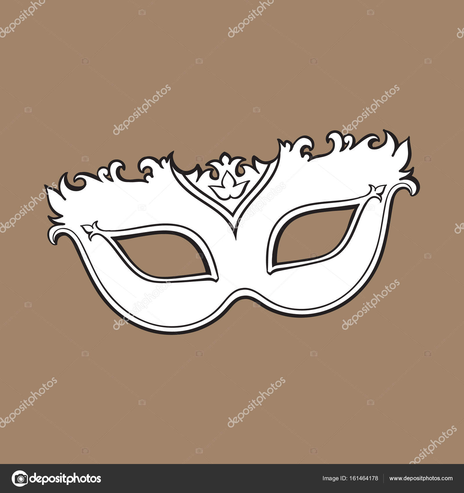 Beautifully Decorated Venetian Carnival Mask With Glitter And