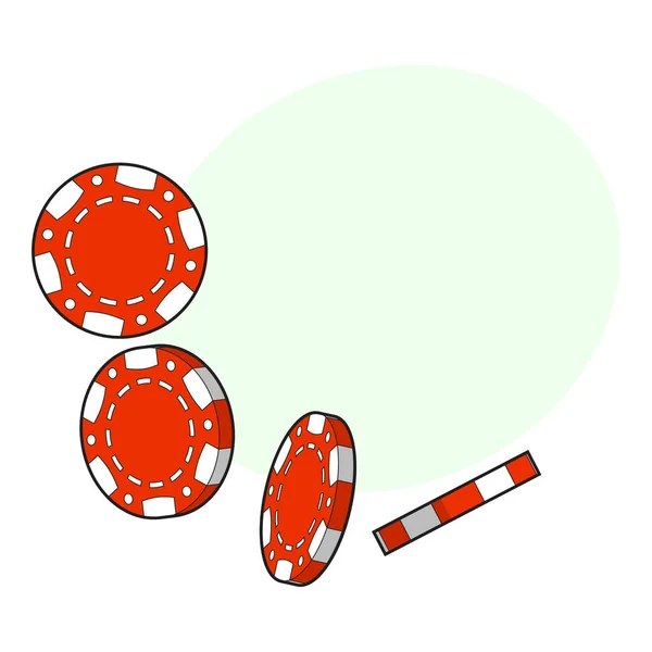 Conjunto de caída de apuestas rojas, casino, fichas de póquer — Vector de stock