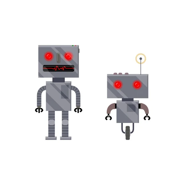 Δύο χαρακτήρες ρομπότ στυλ vintage, κλασικο — Διανυσματικό Αρχείο