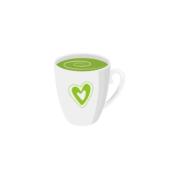 Taza vectorial de té verde aislado — Vector de stock