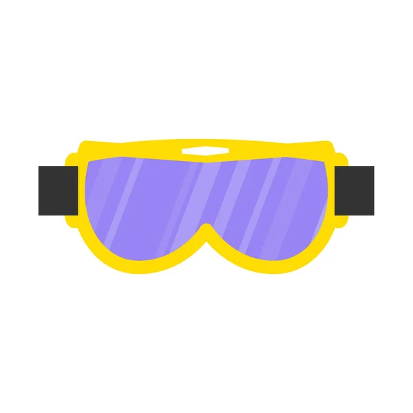 Skiing, snowboarding mask, goggles, eyewear, protective eye glasses, flat illustration — Stock Vector