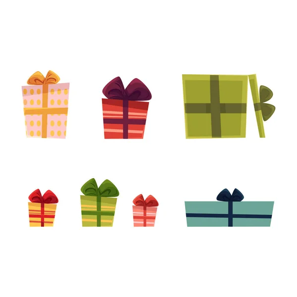 Vector holiday present gift boxes set . — Stock Vector