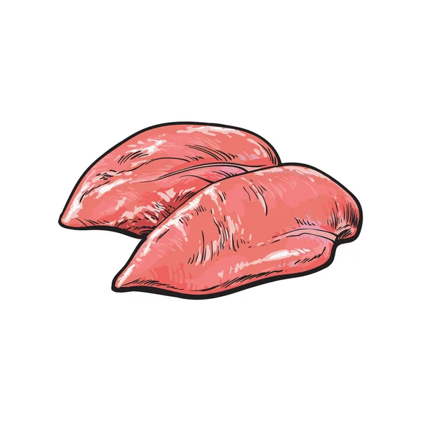 Векторный рисунок печени цыпленка изолирован — стоковый вектор