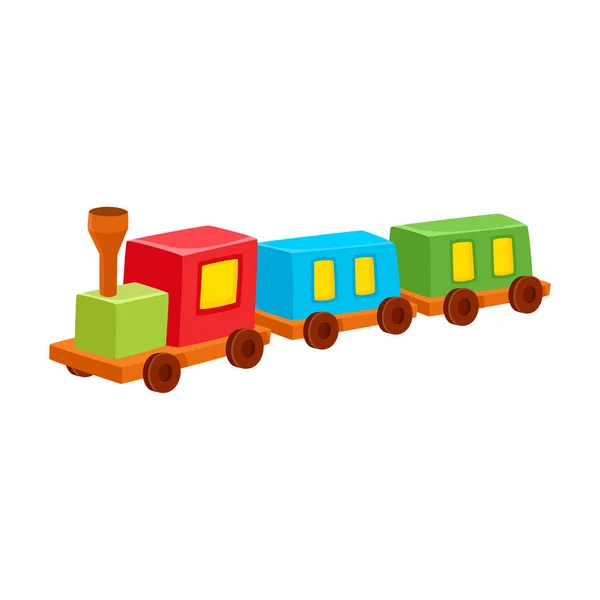 Vector train toy. Colorful illustration isolated — Stock Vector