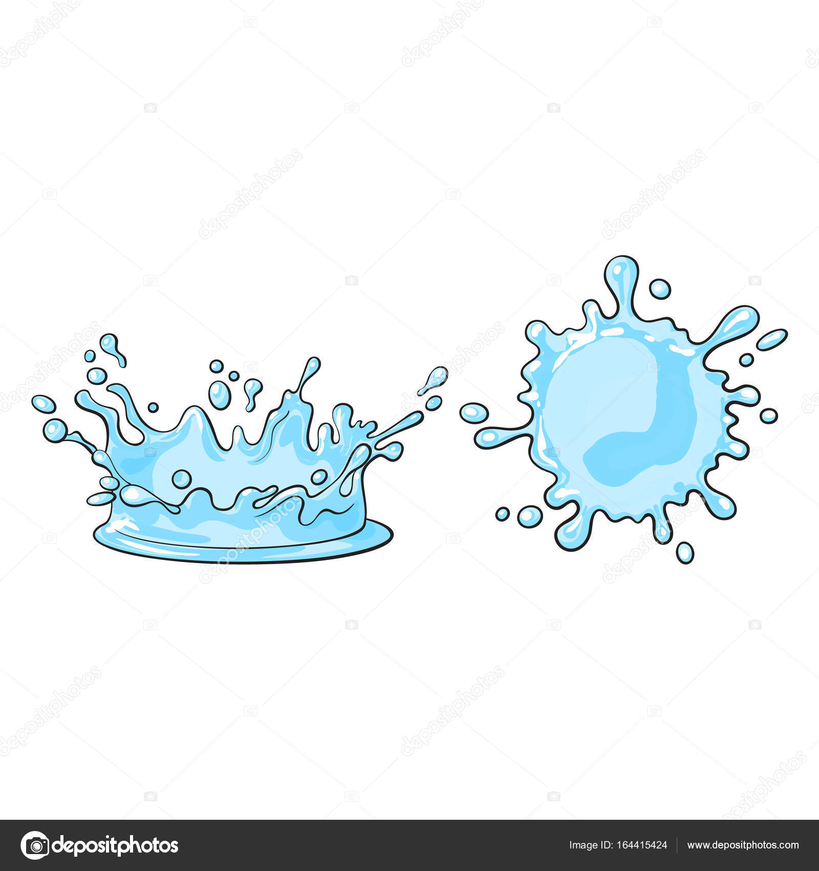 Vector cartoon water drop splash set isolated Stock Vector Image by  ©Sabelskaya #164415424