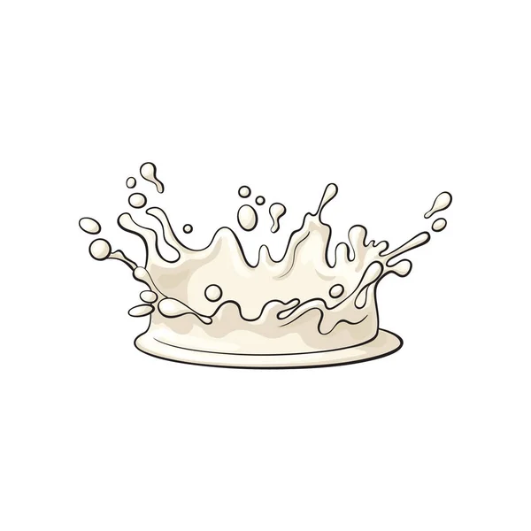 Vektör karikatür süt damla sıçrama izole — Stok Vektör