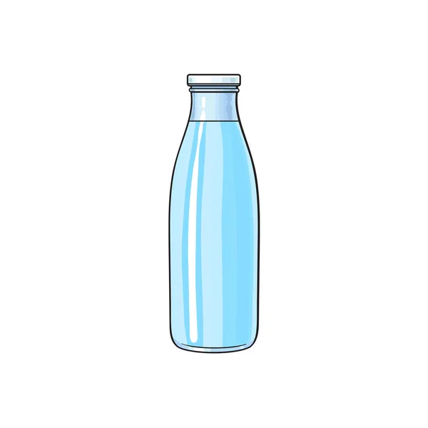 Vector cartoon glass bottle of cold fresh water. — Stock Vector