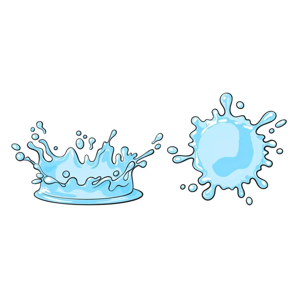 Vector cartoon water drop splash set isolated — Stock Vector