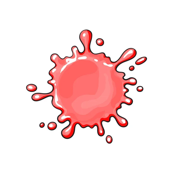 Vector cartoon red juice drop splash isolated — Stock Vector