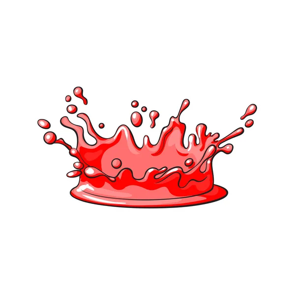 Vector cartoon red juice drop splash isolated — Stock Vector