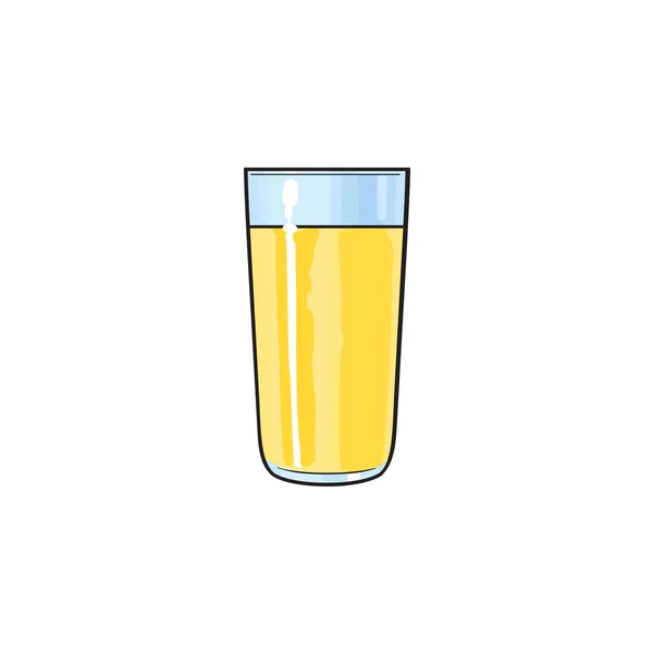 Vecteur tasse en verre de dessin animé de jus de fruits de citron . — Image vectorielle