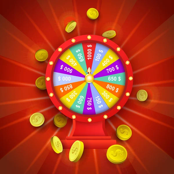 vector flat casino wheel of fortune isolated