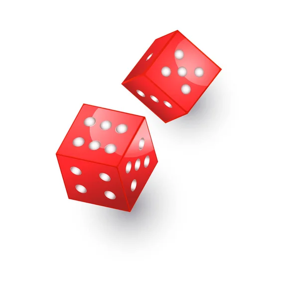 Вектор плоске мультиплікаційне казино кубики. Ізольовані — стоковий вектор