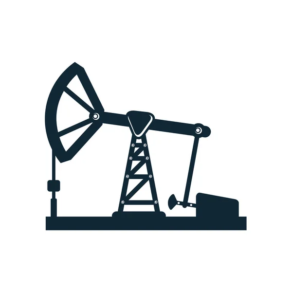 Διάνυσμα πύργων γεώτρησης πετρελαίου, αντλία επίπεδη εικονίδιο εικονόγραμμα — Διανυσματικό Αρχείο