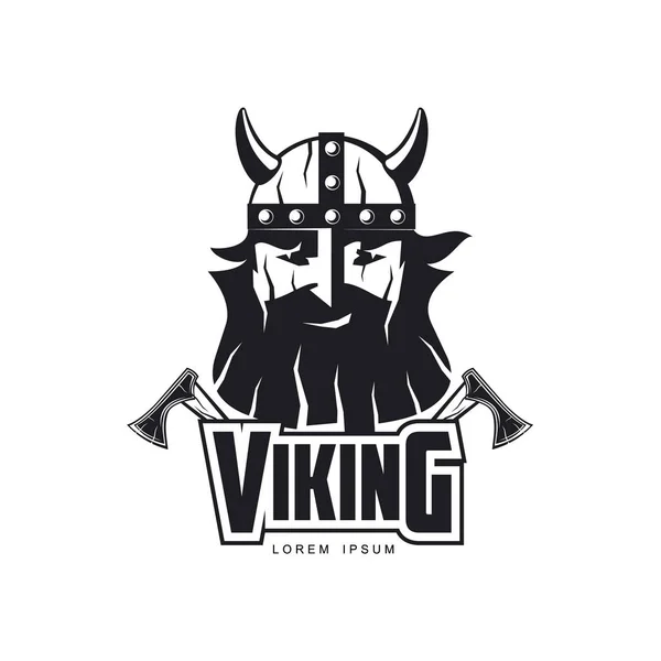 Viking set of vector emblems, labels, badges and logos on white