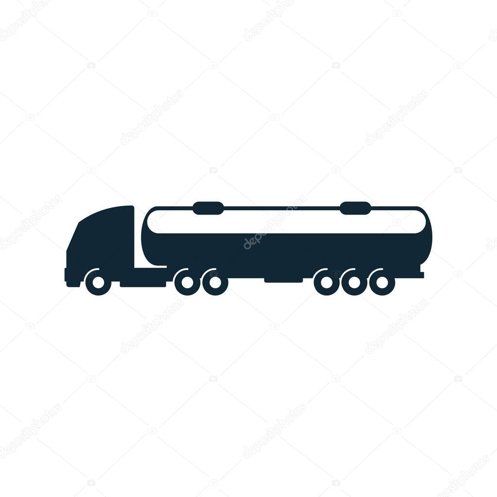 vector gasoline tanker truck simple flat icon