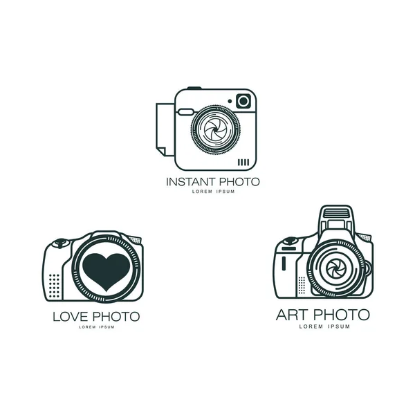 Set di icone della fotocamera vettoriale isolato . — Vettoriale Stock