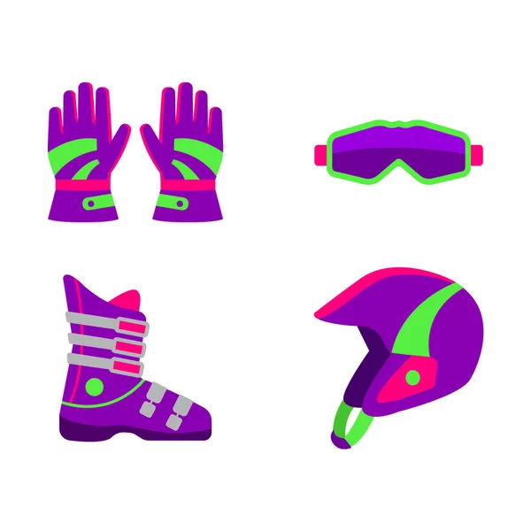 Ski plat, matériel de snowboard — Image vectorielle
