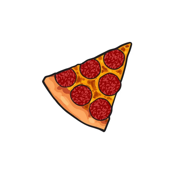 Vektorillustration pizza slice platta isolerade — Stock vektor