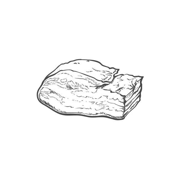 Illustration vectorielle esquisse saindoux viande isolée — Image vectorielle