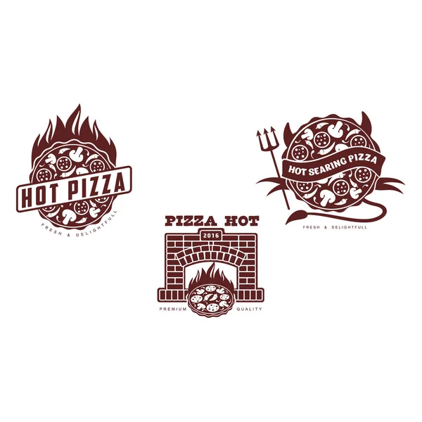 Vector flat pizza icon pictogram set — Stock Vector