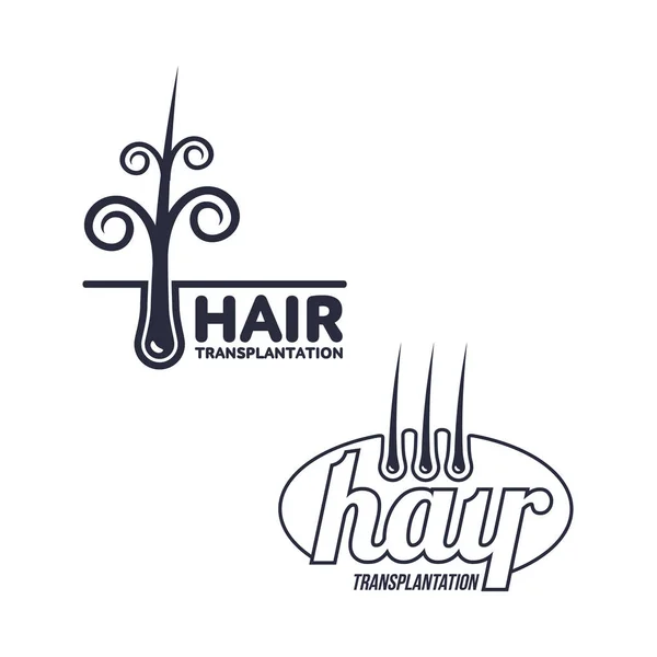 Två hår transplantation logotyp, logotyp mallar — Stock vektor