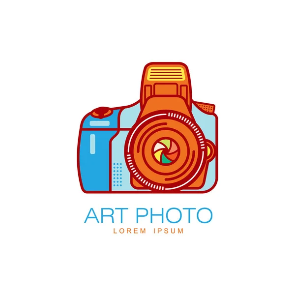 Vector kunst foto camera-pictogram geïsoleerd. — Stockvector