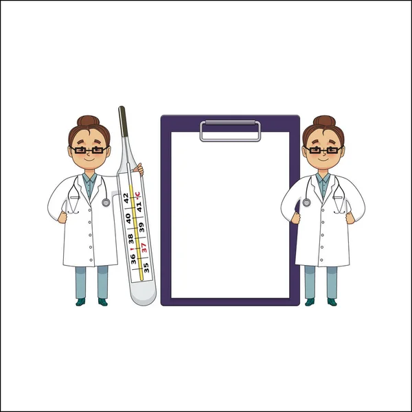 ชุดตัวอักษรแพทย์ศัลยแพทย์หญิงแบนเวกเตอร์ — ภาพเวกเตอร์สต็อก
