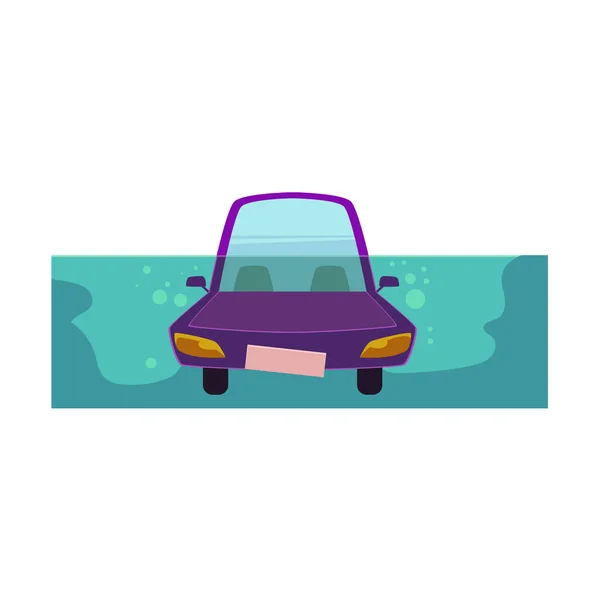 Vector flat cartoon stylized drowing car. — Stock Vector