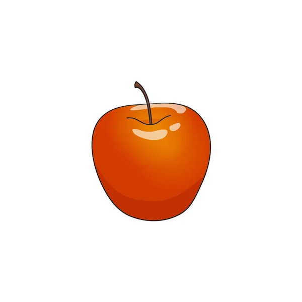 Vector flat cartoon apple isolated — Stock Vector