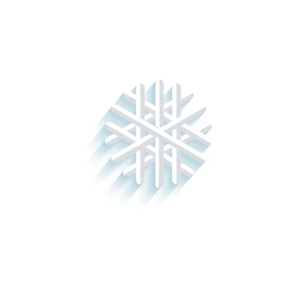 Vector copo de nieve icono plano pictograma aislado — Vector de stock