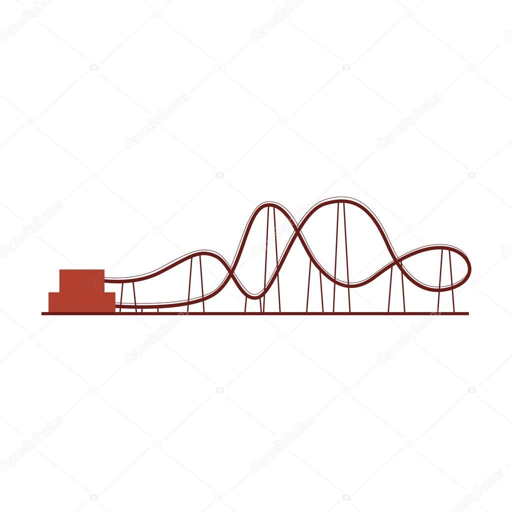 Roller coaster, rollercoaster ride in amusement park