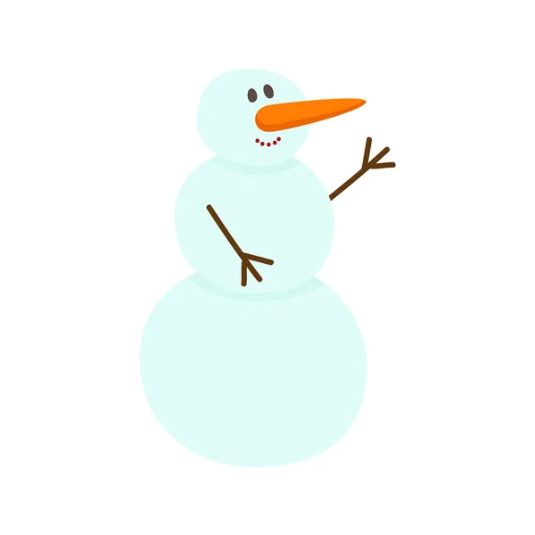 Izolowane płaskie snowman wektor ilustracja — Wektor stockowy