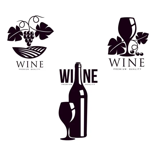 Silhueta vinícola conjunto ícone conceitual isolado —  Vetores de Stock