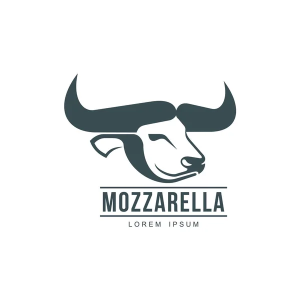 Buffalo mozzarella italian cheese brand, logo icon — Stock Vector