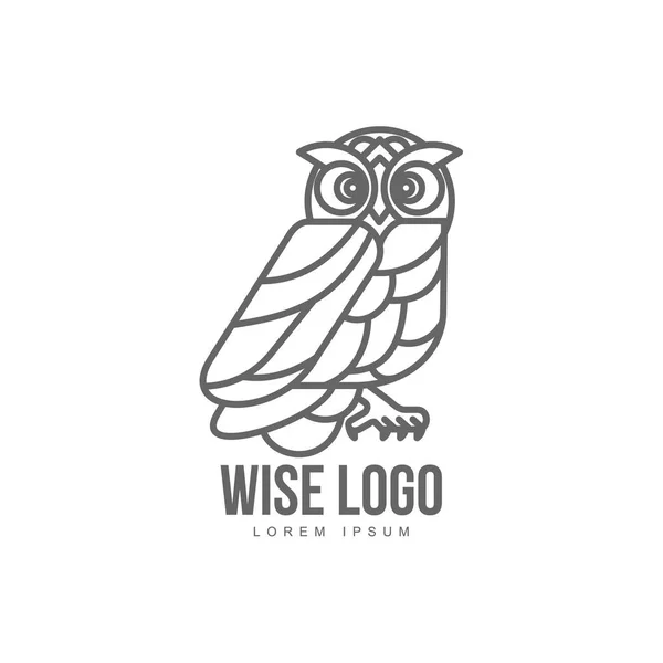 Vecteur dessiné à la main stylisé hibou oiseau icône — Image vectorielle