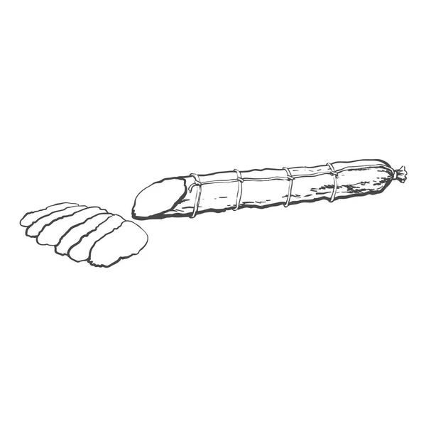 孤立的矢量素描香肠香肠 — 图库矢量图片