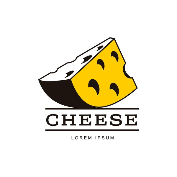 Pedazo amarillo poroso de la marca del queso, icono del logotipo — Archivo Imágenes Vectoriales