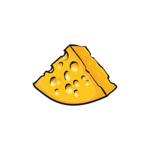 Morceau, morceau triangulaire suisse, fromage emmental — Image vectorielle