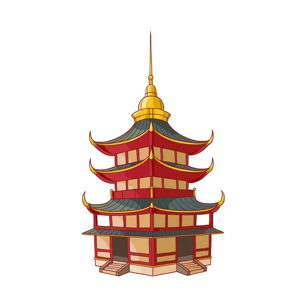 Traditional Japanese, Chinese, Asian pagoda — Stock Vector